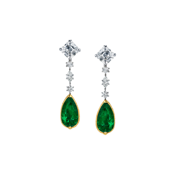 Emerald Cascade Detachable Earrings